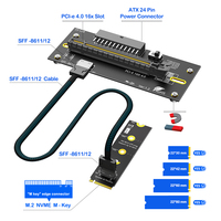 Kabel Riser PCI-e 4.0 X16 ke M.2 M-Key dengan Kartu Riser Oculink SFF-8612/8611 Sebagai Kartu Grafis Eksternal dengan PWR ATX 24pin