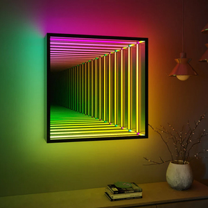 Custom Square Infinity <b>Mirror</b> LED Neon Sign IP65 Glass Body Acrylic <b>Mirror</b> <b>Sheet</b> 3000K 50000 Hours Factory Direct - Product Image 1