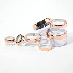 Logotipo personalizado Sombra de ojos Embalaje Transparente Redondo Mini Pequeño Vacío Brillo Pigmento Tarro - Product Image 1