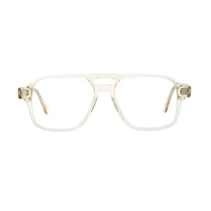 新款透明透明醋酸纤维眼镜架男女光学处方眼镜双桥眼镜