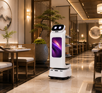 Robot Serveur Intelligent MiCity 2026 pour la Livraison de Repas et le Recharge Auto, Idéal pour Restaurants et Hôtels, avec Écran Publicitaire de 21,6 Pouces