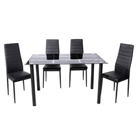 Ensemble de table à manger en verre rectangulaire chaises en PVC meubles confortables pour la maison et le café