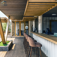 Maison de conteneur de restaurant préfabriqué sur mesure de luxe moderne de 20FT 40FT à structure en acier durable et à plusieurs étages