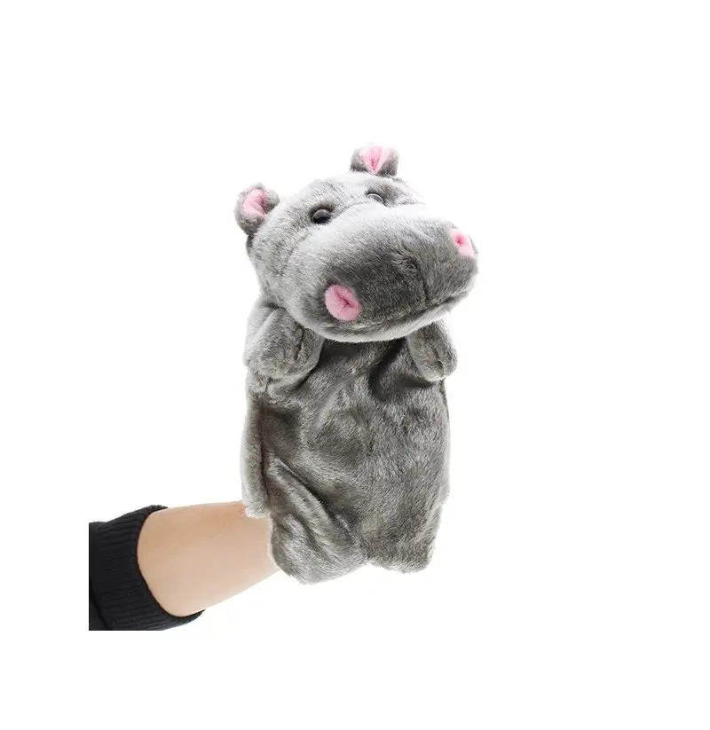 Uniek Ontwerp Klein Dier Pluche Hand Nijlpaard Poppen Cartoon Speelgoed