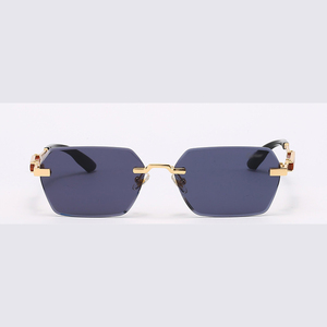 Lunettes de soleil classiques <span class=keywords><strong>Crti</strong></span> Gold, lunettes de marque, lunettes de soleil de luxe, lunettes de soleil de créateur, lunettes en métal sans monture, lunettes anti-UV - Product Image 3