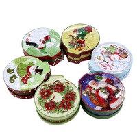 Boîte en fer blanc de noël, livraison directe d'usine, cuisson à la main, biscuit, bonbons, snack, boîte en fer blanc, emballage