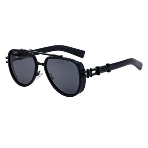 Gafas de Sol Polarizadas Estilo Europeo Americano Hechas a Medida, Metal Negro, Doble Puente, UV400, Unisex, Lentes TAC, Estilo Instagram - Product Image 2