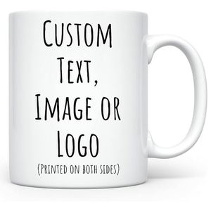 Tasses en céramique blanches en gros, avec revêtement émaillé coloré, impression par sublimation, logo personnalisé, cadeau promotionnel pour entreprise, souvenir, maison, bureau - Product Image 1