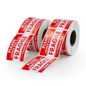 Etiquetas de Advertencia y Frágiles de Primera Calidad a Precio de Mayoreo, Etiquetas Rojas Personalizadas Impermeables para Envío de Vasos de Vidrio - Product Image 2