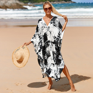 Vestidos Playa Ujer Elegantes Sin Angas Cuello Redondo Color Sólido