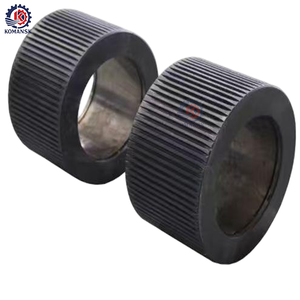 KOMANSK OEM 定制 34CrNiMo6 铰接式直纹槽滚筒壳，用于双辊造粒机球压机，ISO 9001 矿业 - Product Image 1