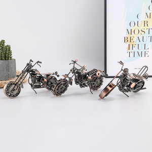 Metal Motorcycle <strong>Motorbike</strong> Birthday <strong>Gifts</strong> Vintage Metal Motorcycle Sculptures Statue Model Vintage Home Office Decoration - Product Image 3