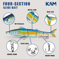 Leurre de pêche submergé multi-sections bio-realistes, quatre sections, 55 grammes, 20 cm, grand leurre de pêche pour la pêche en mer