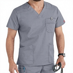 Unisex Med5 Uniform <b>Scrubs</b> Set Skinny Leg <b>Scrub</b> Pants Zippered Pockets V-neck <b>Scrub</b> <b>Top</b> Polyester Hospital Use Fully Customized - Product Image 6