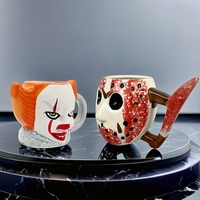 Mug en céramique Halloween Terror Mask Cup the Clown, Mug fantôme diable, pot à bonbons, décoration d'Halloween pour la cuisine, fantôme d'Halloween