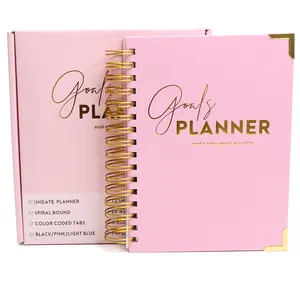 Benutzer definiertes Logo A5 Spiral Monthly Wellness Tagebuch Journal Planer Notizbuch für Geschenk