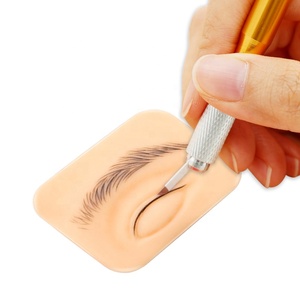 1 par de Piel Sintética de Silicona 3D para Práctica de <span class=keywords><strong>Microblading</strong></span> de Cejas y <span class=keywords><strong>Ojos</strong></span>, Suministros para Tatuajes y Maquillaje Permanente - Product Image 2