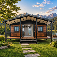 Maison conteneur moderne extensible en acier de luxe, étanche, pour usage en station balnéaire, villa forestière ou appartement