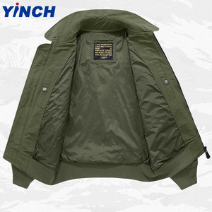 LAYENNE <span class=keywords><strong>Blouson</strong></span> aviateur Streetwear personnalisé pour hommes <span class=keywords><strong>Blouson</strong></span> aviateur en nylon avec col montant zippé Veste softshell coupe-vent multi-poches - Product Image 2