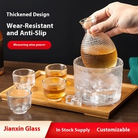 Ensemble de carafes créatives modernes en verre transparent, avec diviseur de vin et verres à shot pour saké, 201-300 ml, 6-10 pièces, pour usage domestique et fêtes