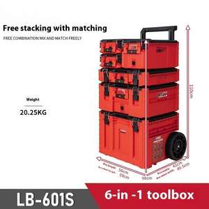 Carrello Portautensili Industriale a 6 Strati Impilabile con Ruote, Impermeabile IP65, Personalizzabile ODM, con Organizzatore Elettrico - Product Image 5