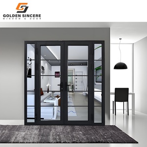 GS Commercial KFC Shop Porte d'entrée Portes d'entrée en aluminium Porte d'entrée battante simple en verre - Product Image 5