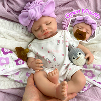 Handgefertigte 18-Zoll schlafende Silikon-Reborn-Babypuppe Mädchen, realistische Neugeborenen-Puppe für Sammler & Erinnerungskollektion