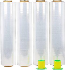 Industrial Clear Stretch Film 5"×1000ft, 2 Pack Hand Stretch <b>Wrap</b> with Handle, Heavy Duty <b>Plastic</b> <b>Wrap</b> for Moving and Packaging - Product Image 3