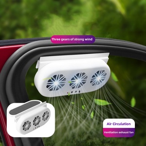12V 2 Cấp Tự Động Quạt Tản Nhiệt USB + Năng Lượng Mặt Trời Powered Xe Quạt Thông Gió Tiết Kiệm Năng Lượng Cửa Sổ Xe Quạt Làm Mát - Product Image 2