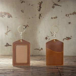 Cartera Delgada Minimalista de Cuero Genuino con Cierre de Cremallera, Tarjetero con Bolsillo Frontal, Estuche para Tarjetas Vintage - Product Image 3