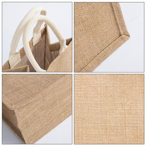 2026 New Custom Laminated Diy Handles Canvas Portable Jute Bags <b>for</b> Outdoor - Product Image 4