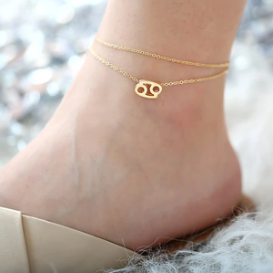 Tornozeleira de aço inoxidável, joia simples designs no tornozeleira do zodíaco encantos tornozeleira para mulheres pés - Product Image 6