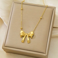 9 Styles de Colliers en Acier Inoxydable Tendance : Collier Soleil avec Nœud Papillon et Cœur en Perle, Chaîne de Clavicule Élégante et Inaltérable