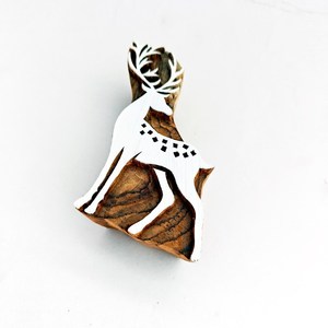 Bloc d'impression en bois de cerf sculpté à la main en bois de rose indien pour tissus, textiles et artisanat en argile - Product Image 1