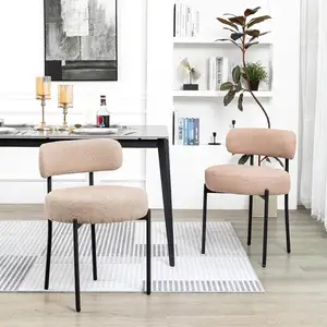 现代简约设计软垫金属腿成人厨房织物餐厅餐厅椅子