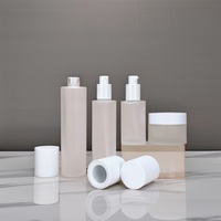 En Stock: Set de Envases de Vidrio Esmerilado con Bomba de 50ml y 100ml, Tarro de Crema de 50g, Botella de Tónico de 120ml para Cosméticos