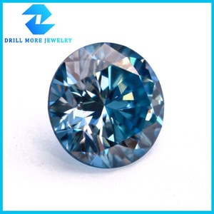 Drill More Jewelry Blue Moissanite Round Brilliant Cut 0.5-3 Carats For Jewelry Making - Product Image 3