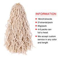 Prix d'usine – Extensions de cheveux synthétiques pré-bouclées souples Nu Locs de 36 pouces pour tresses au crochet, idéales pour les femmes noires