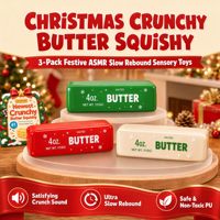 Jouets Squishy de Noël en Gros, Blocs de Construction en Caoutchouc Amusants de 14 cm, Bâtonnets de Beurre de Noël, Jouet Anti-Stress à Presser qui Couine