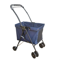 Poussette d'extérieur multi-animaux, réglable, lavable, portable, à 4 roues, respirante, en métal, pliable, compatible voiture, imperméable