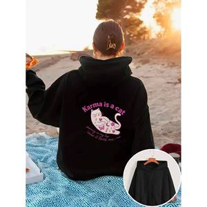 Sweat-shirt à capuche personnalisé et élégant pour femme, en tricot, avec imprimé fruits de printemps, fermeture éclair intégrale sur le devant - Product Image 4