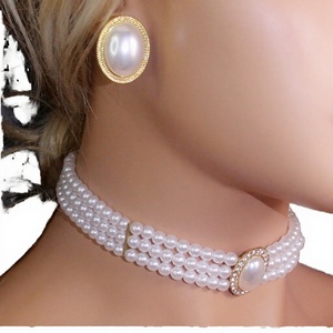 Conjunto de Collar y Pendientes de Perlas con Baño de Oro de Lujo Exagerado para Regalo de Boda, Accesorios de Moda - Product Image 2