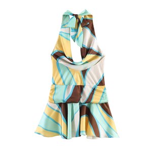 SHENZHU Abbigliamento Donna Estate 2026 Nuova Moda Sexy <span class=keywords><strong>Abito</strong></span> Mini con Stampa Plissettata e Scollo all'Americana Senza Schienale 2858339 - Product Image 6