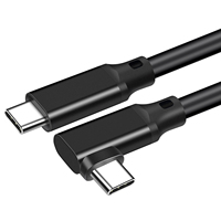 Cable de Datos USB 3.1 Gen2*2 Tipo-C de Ángulo Recto con Conectores Duales Tipo-C para Proyección de Video 4K, Hecho en China