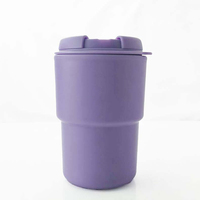 Gobelet thermique portable 350 ml à double paroi, design simple, bouteille d'eau en plastique avec couvercle pour les voyages des enfants