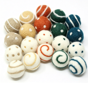 Boules de feutre en <span class=keywords><strong>laine</strong></span> teintes à la main, pompons uniques à pois en spirale, guirlande personnalisée et accessoires de photomaton, fournitures artisanales - Product Image 6