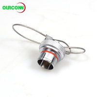 Tapa Metálica Circular de Empuje y Tracción de Latón, Cubierta Protectora Impermeable con Cordón, Tapa Antipolvo IP68 Hembra para Conector