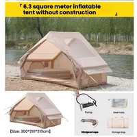 Tente gonflable Naturego durable, portable, de grande taille, imperméable, coupe-vent, quatre saisons, double couche, en PVC Oxford, pour le camping en plein air