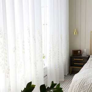 Rideaux brodés blancs personnalisés Innermor, motif de <span class=keywords><strong>la</strong></span> <span class=keywords><strong>vallée</strong></span> des lys, pour chambre à coucher, cuisine, salon, tissu tissé, stores, hôtels - Product Image 3