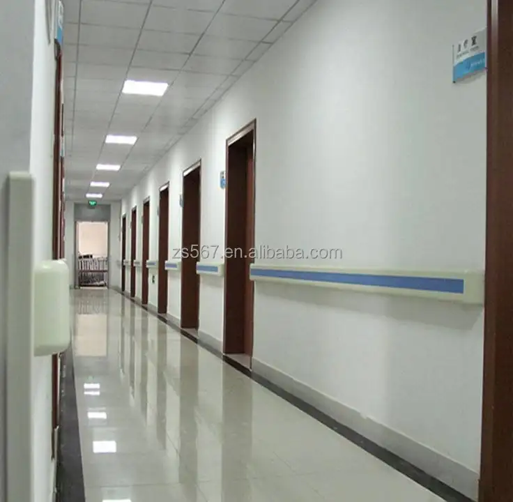 Koridor rumah sakit anti tabrakan pvc pegangan tangan plastik dinding di rumah sakit